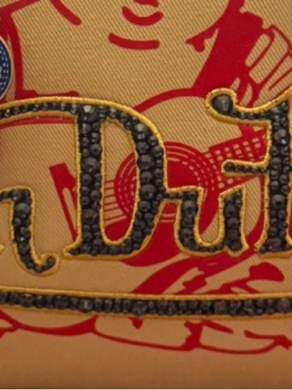 Von Dutch Tan and Black Logo Duffle Bag